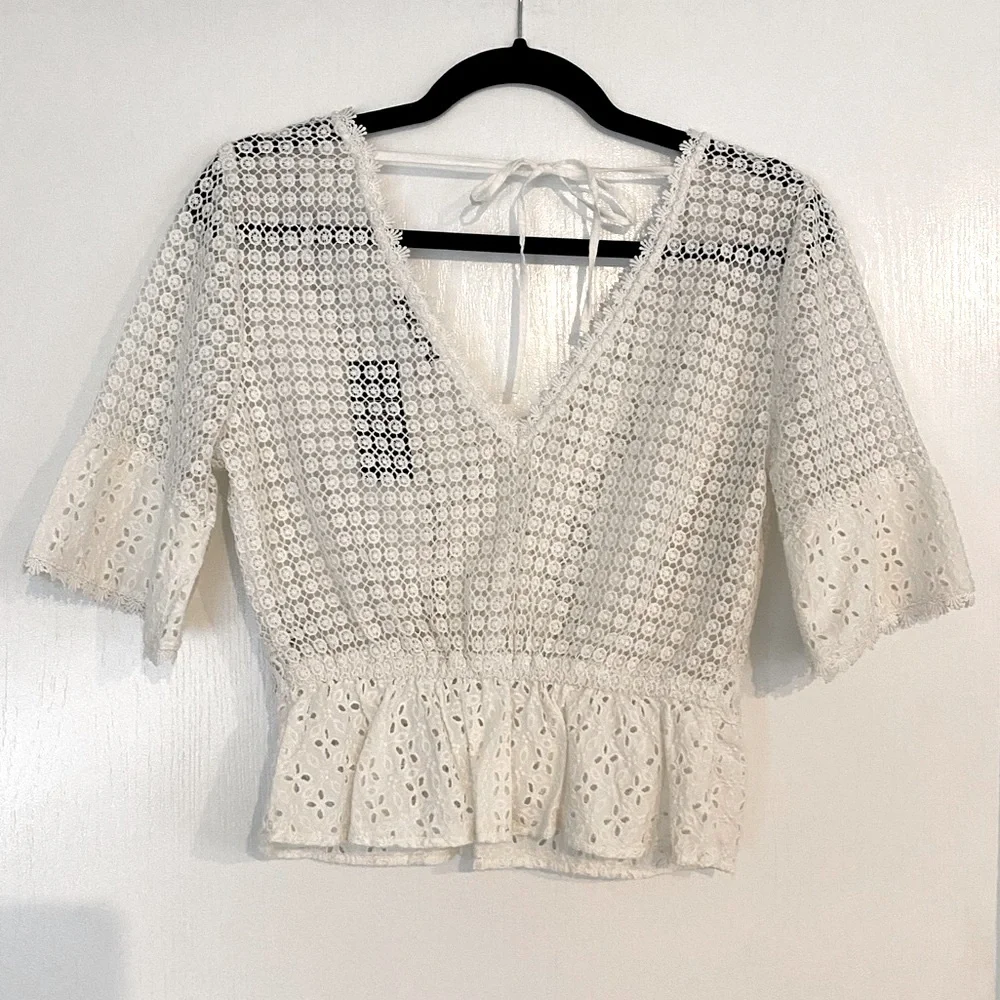 Abercrombie • NWT Lace V Neck Blouse - Picture 6 of 6